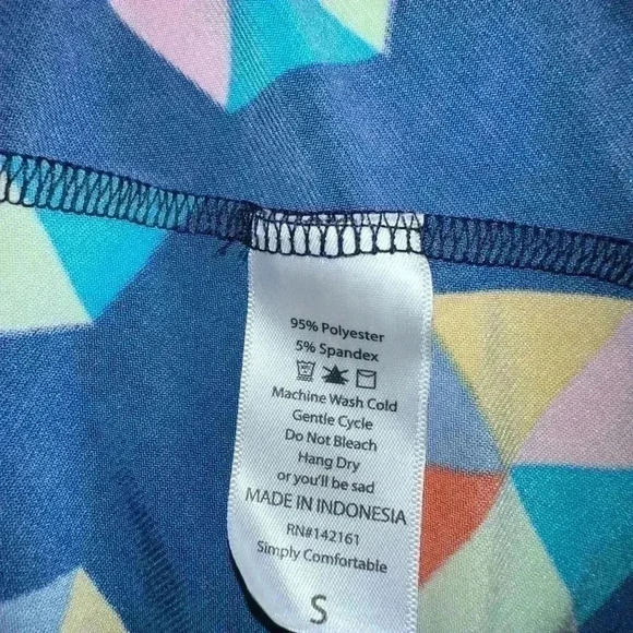 Lularoe small blue geometric slinky Azure skirt. NWT. A-Line, wide waistband - Picture 4 of 5